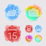 water color theme android application logo